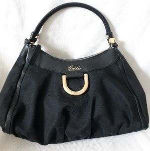 Gucci Black Canvas & Leather Purse Handbag 190525